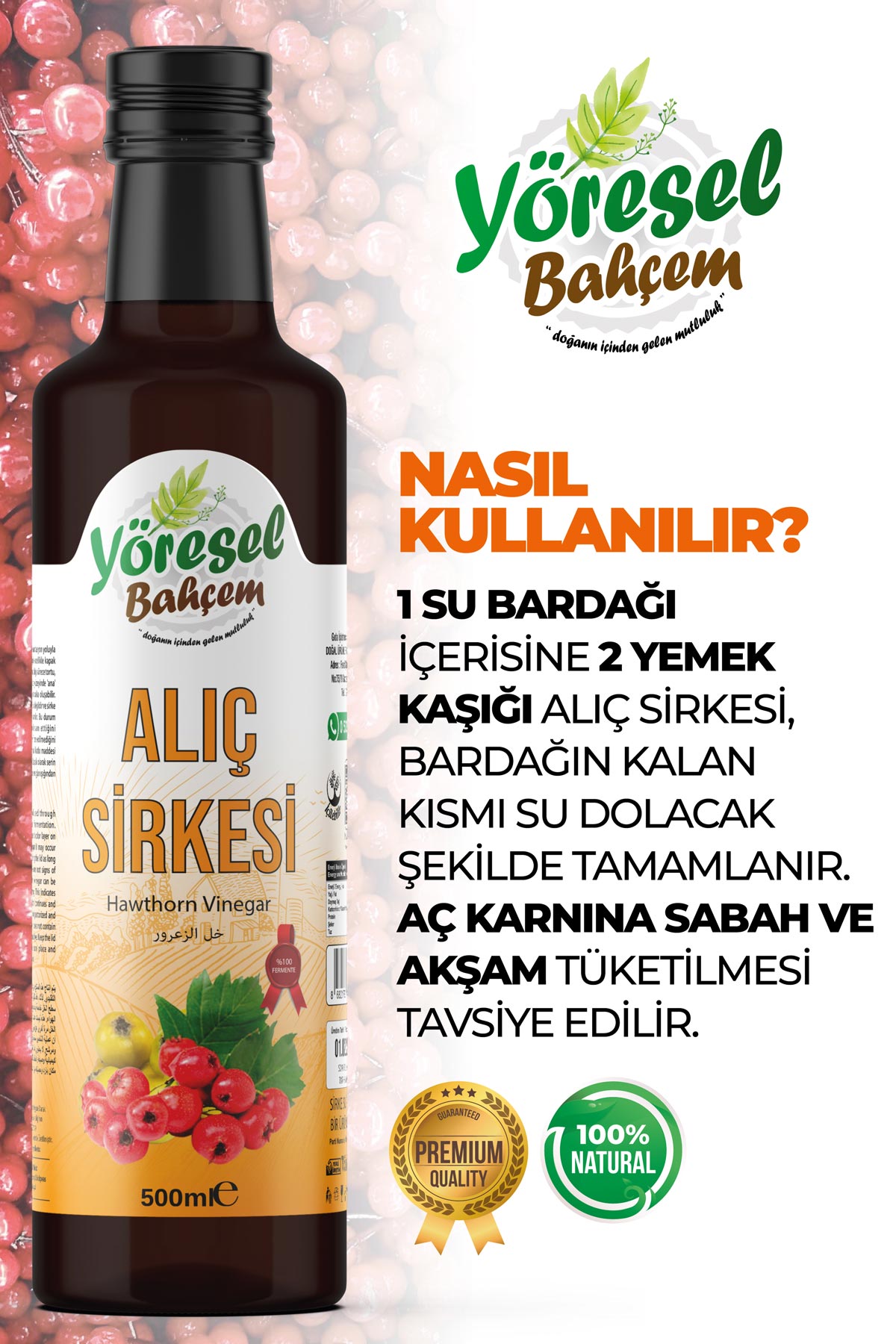 Alıç Sirkesi - Sindirim ve Lezzet Desteği - Yöresel Bahçem