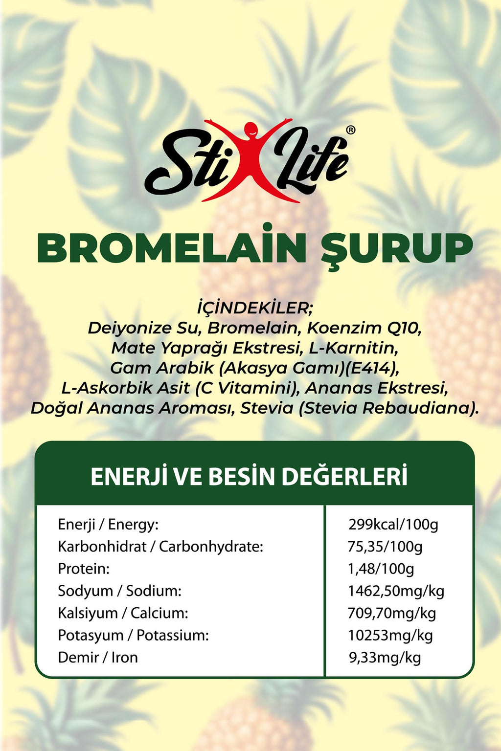 Bromelain Şurubu 250ml - - Yöresel Bahçem