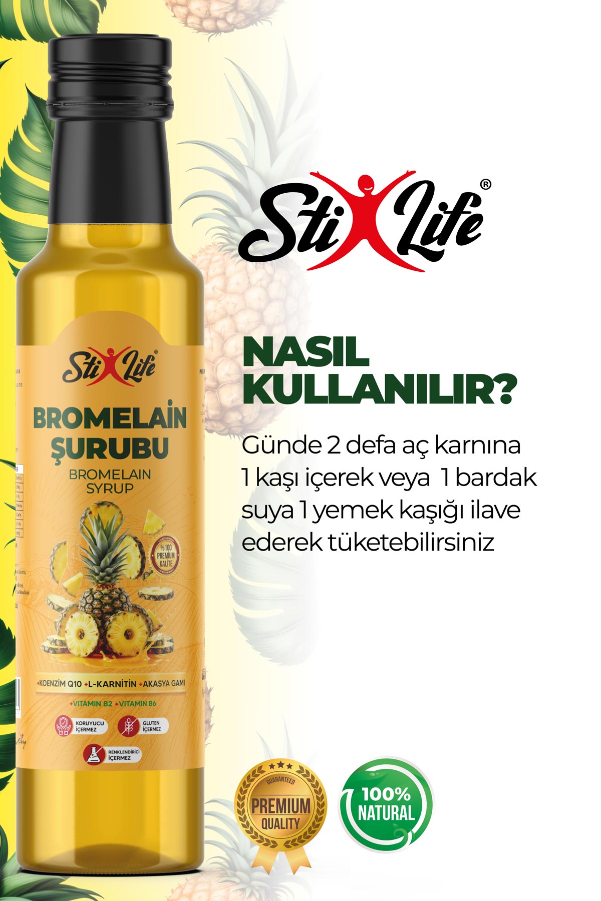 Bromelain Şurubu 250ml - - Yöresel Bahçem