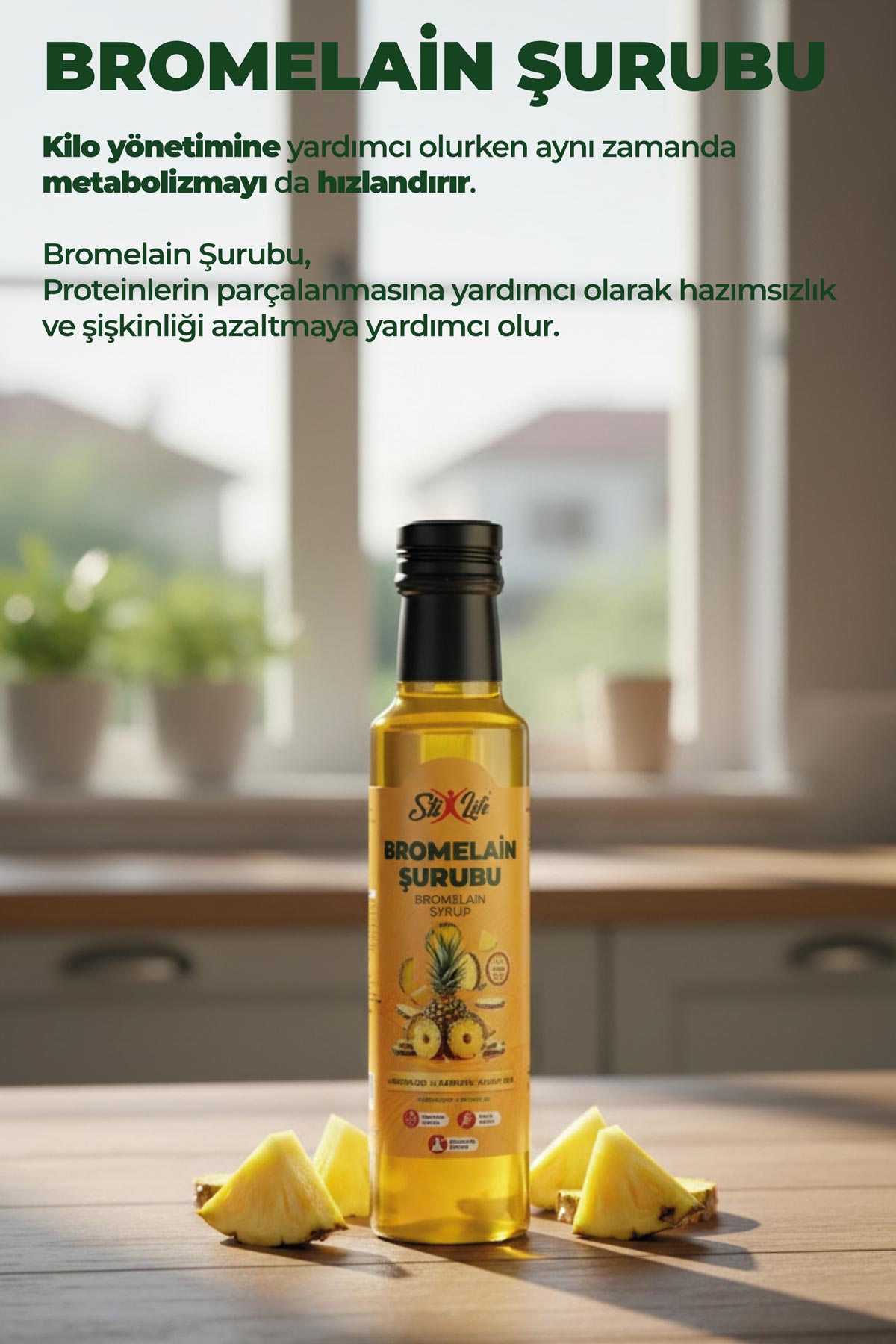 Bromelain Şurubu 250ml - - Yöresel Bahçem