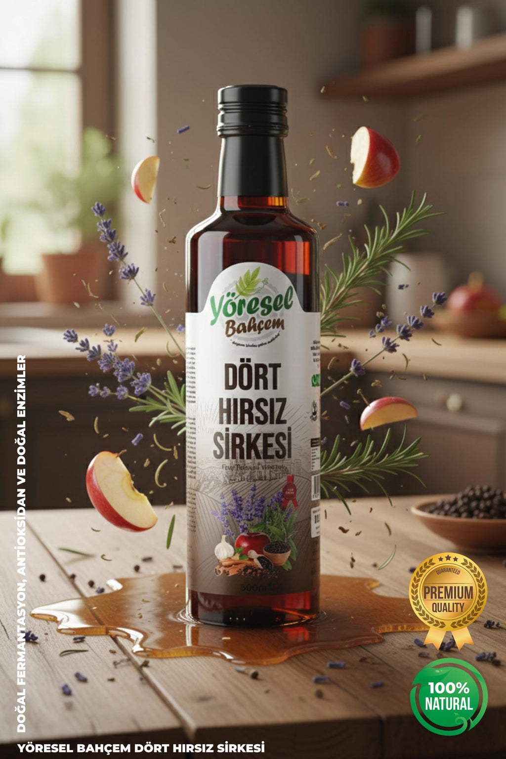 Dört Hırsız Sirkesi - Doğal & Bağışıklık Destekleyici - Yöresel Bahçem