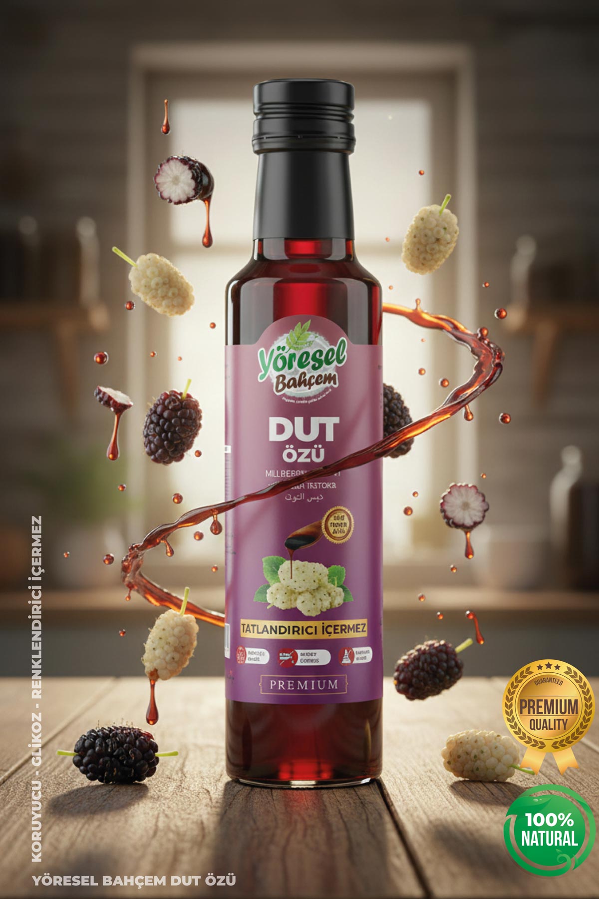 Dut Özü 350ml - Doğal & Bağışıklık ve Enerji Desteği - Yöresel Bahçem