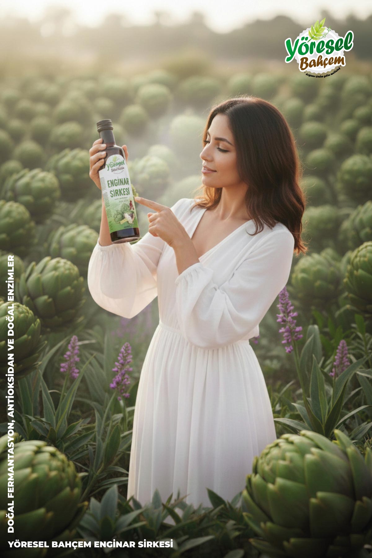 Enginar Sirkesi 500ml - Karaciğer ve Sindirim Dostu - Yöresel Bahçem