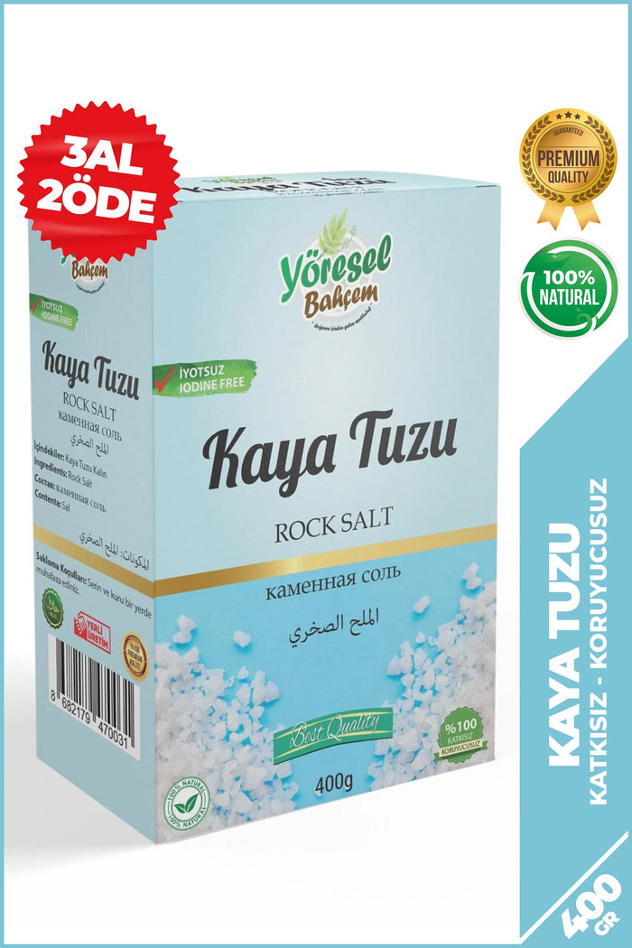 Kaya Tuzu 400g - Doğal & Mineralli Sofralık Tuz - Yöresel Bahçem