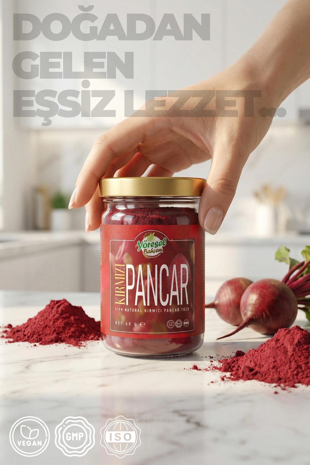 Kırmızı Pancar Tozu - Doğal & Enerji ve Sağlık Desteği - Yöresel Bahçem
