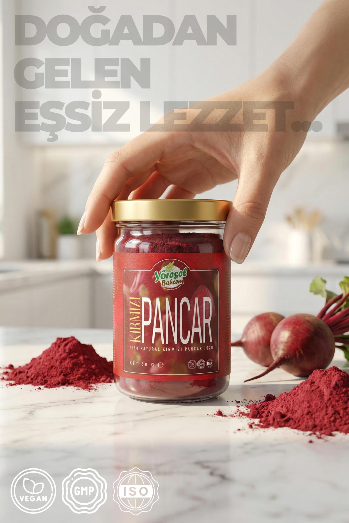 Kırmızı Pancar Tozu - Doğal & Enerji ve Sağlık Desteği - Yöresel Bahçem