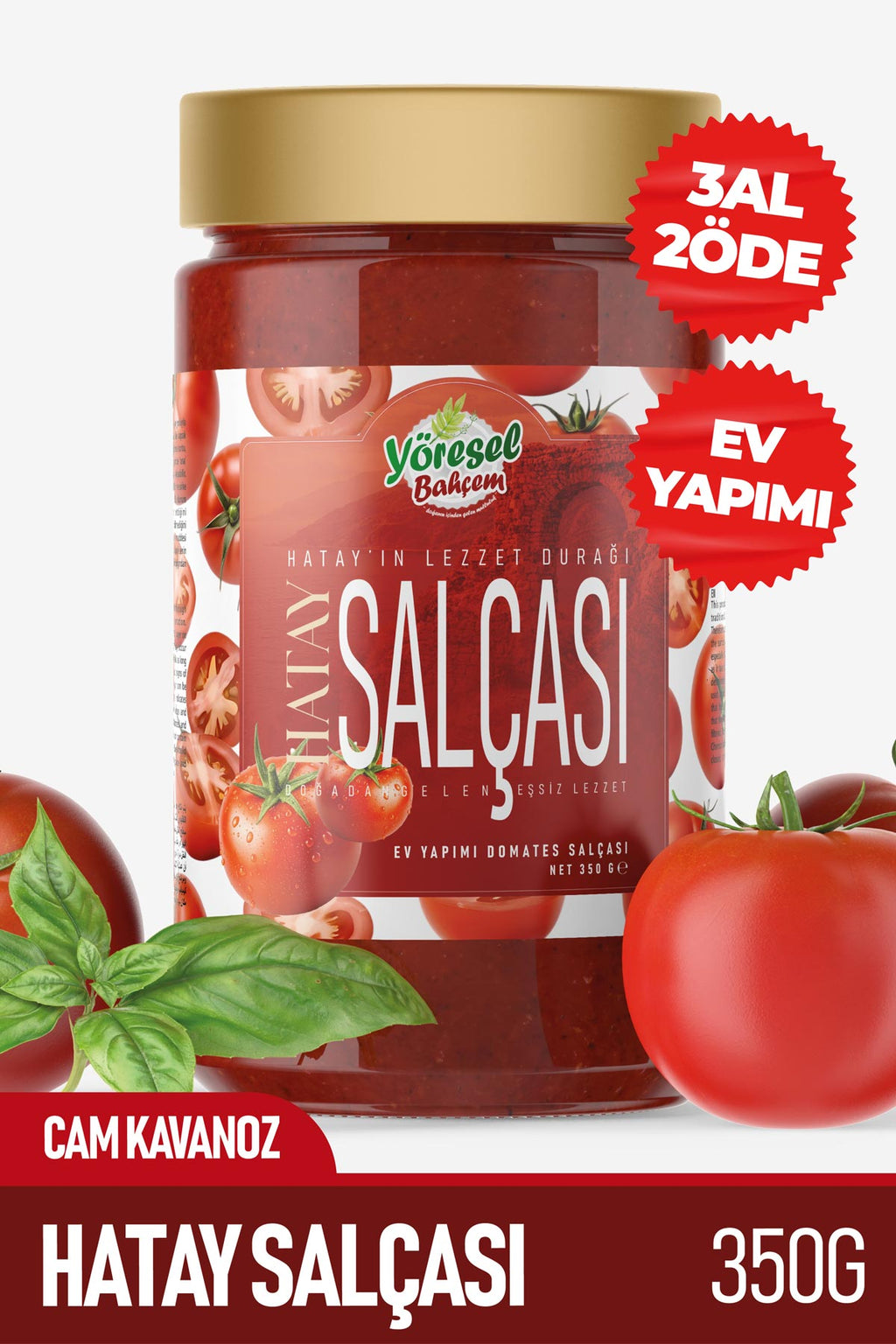 Domates Salçası Ev Yapımı 350g - Doğal Lezzet - Yöresel Bahçem
