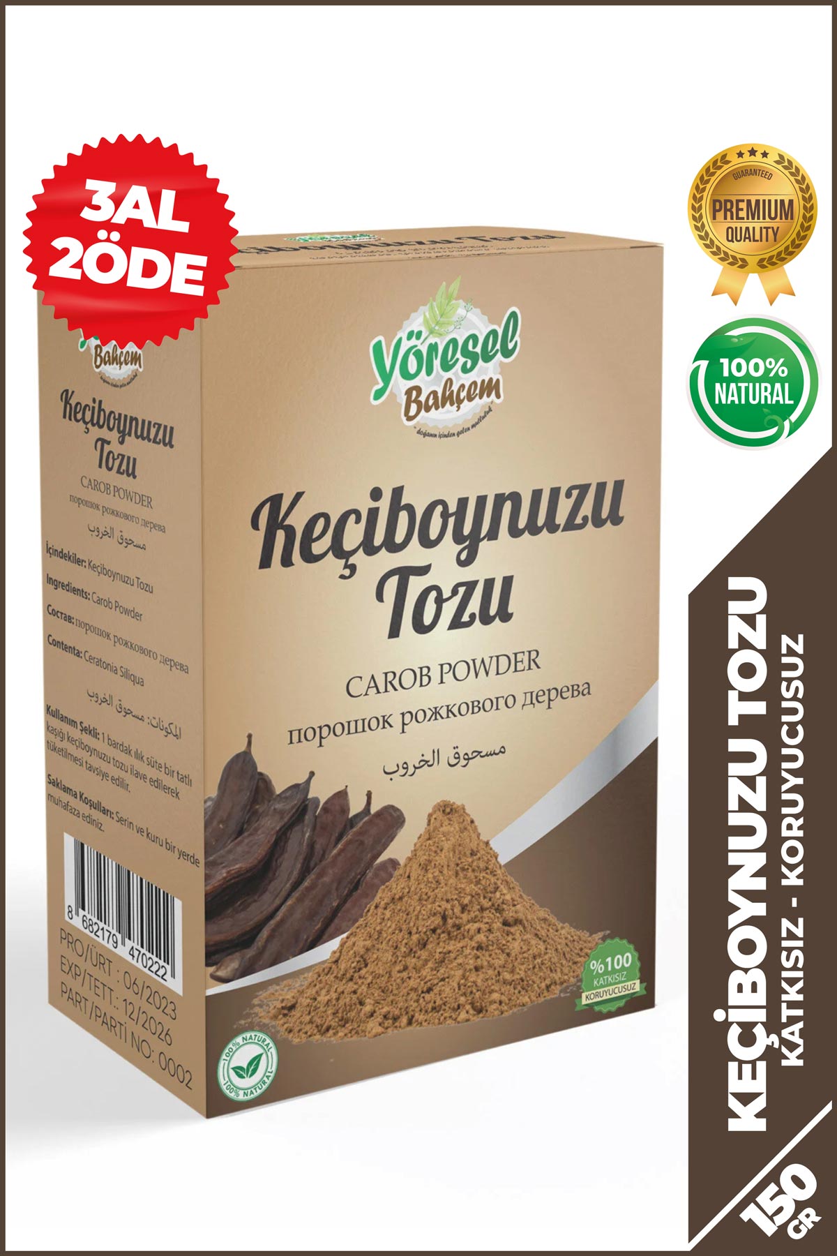 Keçiboynuzu Tozu - Doğal & Sindirim Dostu - Yöresel Bahçem