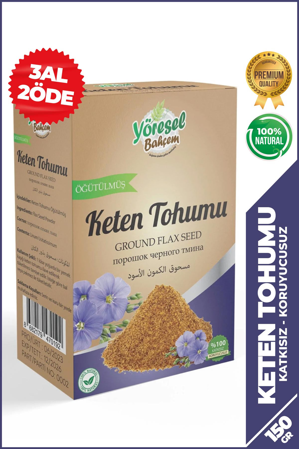 Keten Tohumu Tozu - Sağlıklı Lif Kaynağı - Yöresel Bahçem