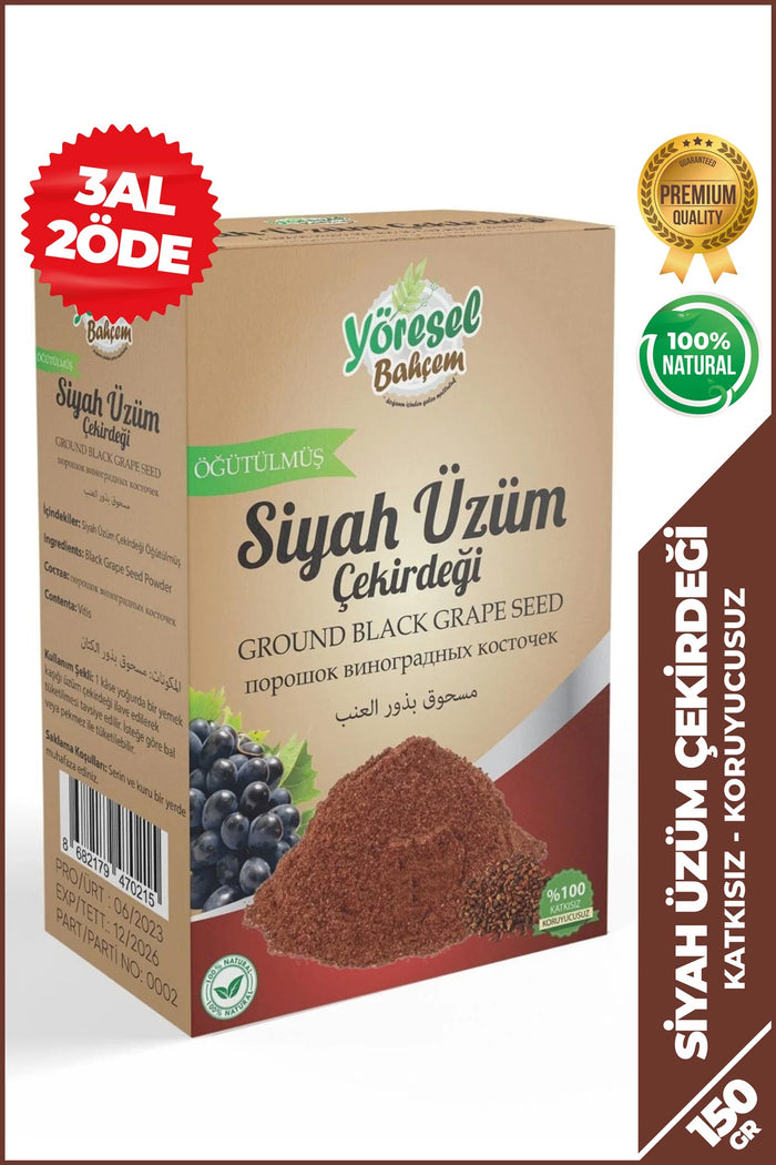 Üzüm Çekirdeği Tozu - Kalp Dostu & Doğal - Yöresel Bahçem